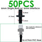 SPRYCLE 20-100PCS 1/4 Inch Connector Joint Tee Drip Irrigation Dripper Watering Garden Tools for 4mm/7mm Pipe Hose Greenhouse