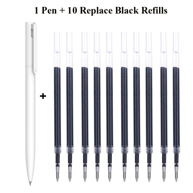 Original Xiaomi Mi Gel Pen 0.5mm Black Refill No Cap Bullet Pen Smooth Switzerland MIKRON Nib Japanese Ink OEM Blue Refills