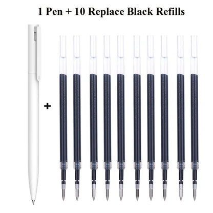 Original Xiaomi Mi Gel Pen 0.5mm Black Refill No Cap Bullet Pen Smooth Switzerland MIKRON Nib Japanese Ink OEM Blue Refills