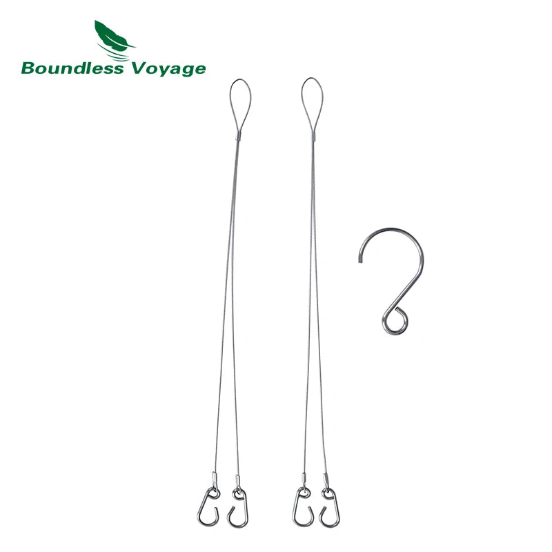Boundless Voyage Hanging Chain 304 Stainless Steel Chain Hanging Wire with Hook for Camping Grill Pot