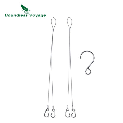 Boundless Voyage Hanging Chain 304 Stainless Steel Chain Hanging Wire with Hook for Camping Grill Pot