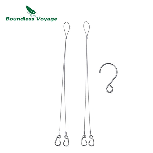 Boundless Voyage Hanging Chain 304 Stainless Steel Chain Hanging Wire with Hook for Camping Grill Pot