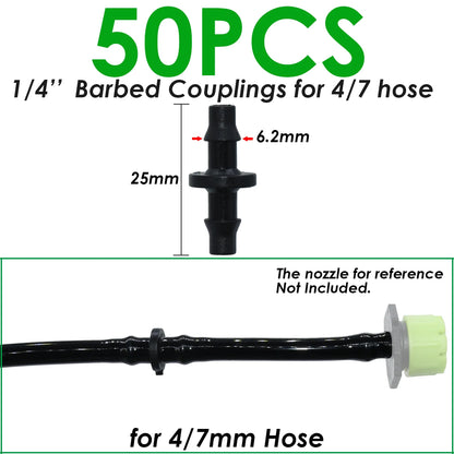 SPRYCLE 20-100PCS 1/4 Inch Connector Joint Tee Drip Irrigation Dripper Watering Garden Tools for 4mm/7mm Pipe Hose Greenhouse