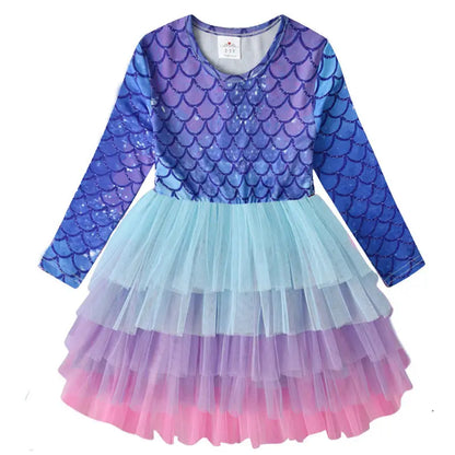 DXTON Kids Girls Dress Winter Princess Girls Party Dress Long Sleeve Baby Children's Clothing Birthday Gown Vestidos Robe Fille