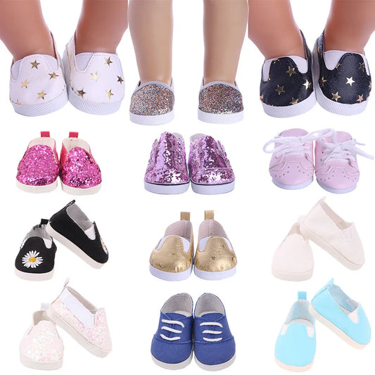 Discounts! 7.5 cm Doll Shoes For 16-18 Inch Girl/Boy Doll & New Born Baby Doll 43 cm & Our Generation Doll Clothes Accessories