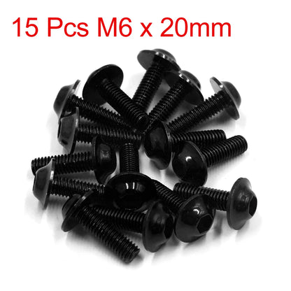 X Autohaux M6x20mm Orange Hexagon License Plates Fairing Bolts Screw Nut 6/8/15/20pcs Universal For Motorcycle Scooters