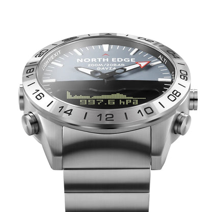 Stainless steel Quartz Watch Dive Military Sport Watches Mens Diving Analog Digital Watch Male Army Altimeter Compass NORTH EDGE