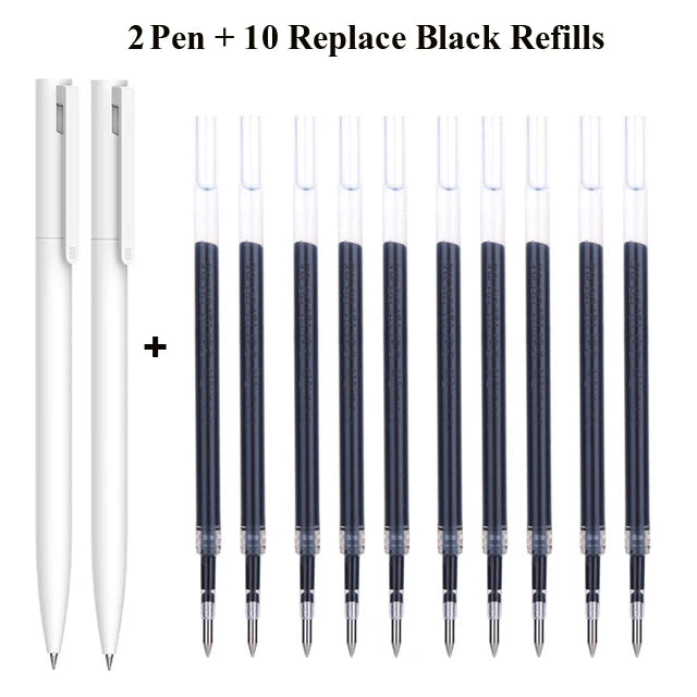 Original Xiaomi Mi Gel Pen 0.5mm Black Refill No Cap Bullet Pen Smooth Switzerland MIKRON Nib Japanese Ink OEM Blue Refills
