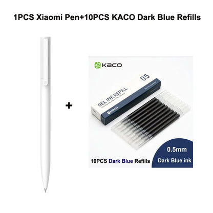 Original Xiaomi Mi Gel Pen 0.5mm Black Refill No Cap Bullet Pen Smooth Switzerland MIKRON Nib Japanese Ink OEM Blue Refills