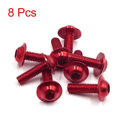 X Autohaux M6x20mm Orange Hexagon License Plates Fairing Bolts Screw Nut 6/8/15/20pcs Universal For Motorcycle Scooters
