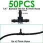 SPRYCLE 20-100PCS 1/4 Inch Connector Joint Tee Drip Irrigation Dripper Watering Garden Tools for 4mm/7mm Pipe Hose Greenhouse