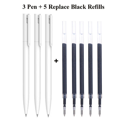 Original Xiaomi Mi Gel Pen 0.5mm Black Refill No Cap Bullet Pen Smooth Switzerland MIKRON Nib Japanese Ink OEM Blue Refills