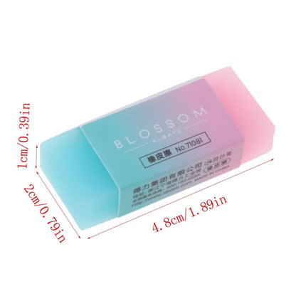 P82F Soft Durable Flexible Cube Cute Colored Pencil Rubber Erasers For School Kids