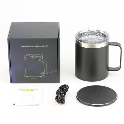 Smart thermostat mobile phone wireless charging heating coaster coffee cup 55° household heater milk tea leakproof thermos