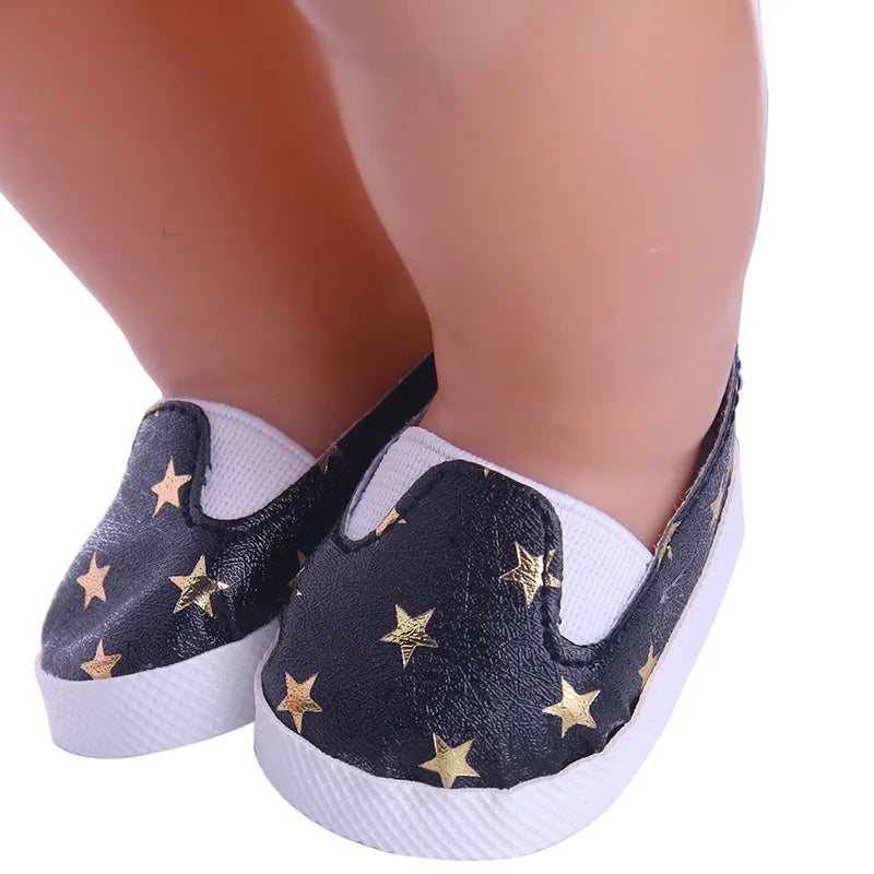 Discounts! 7.5 cm Doll Shoes For 16-18 Inch Girl/Boy Doll & New Born Baby Doll 43 cm & Our Generation Doll Clothes Accessories
