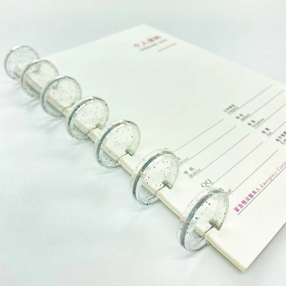 100pcs 23mm Binding Discs Transparent Binding Disc Plastic Round Discs Binder Accessories Mushroom Hole Notebook Binding Ring