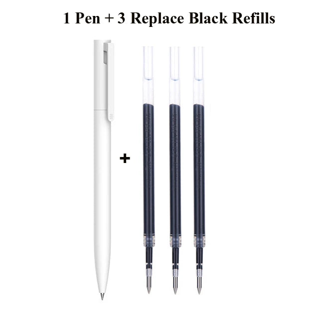 Original Xiaomi Mi Gel Pen 0.5mm Black Refill No Cap Bullet Pen Smooth Switzerland MIKRON Nib Japanese Ink OEM Blue Refills