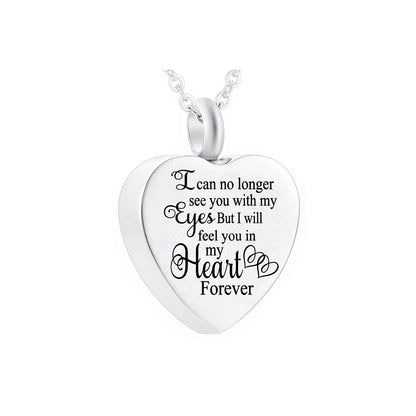 Cremation jewelry for ashes pendant necklace Stainless steel silver heart ashes urn necklace keepsake commemorates human
