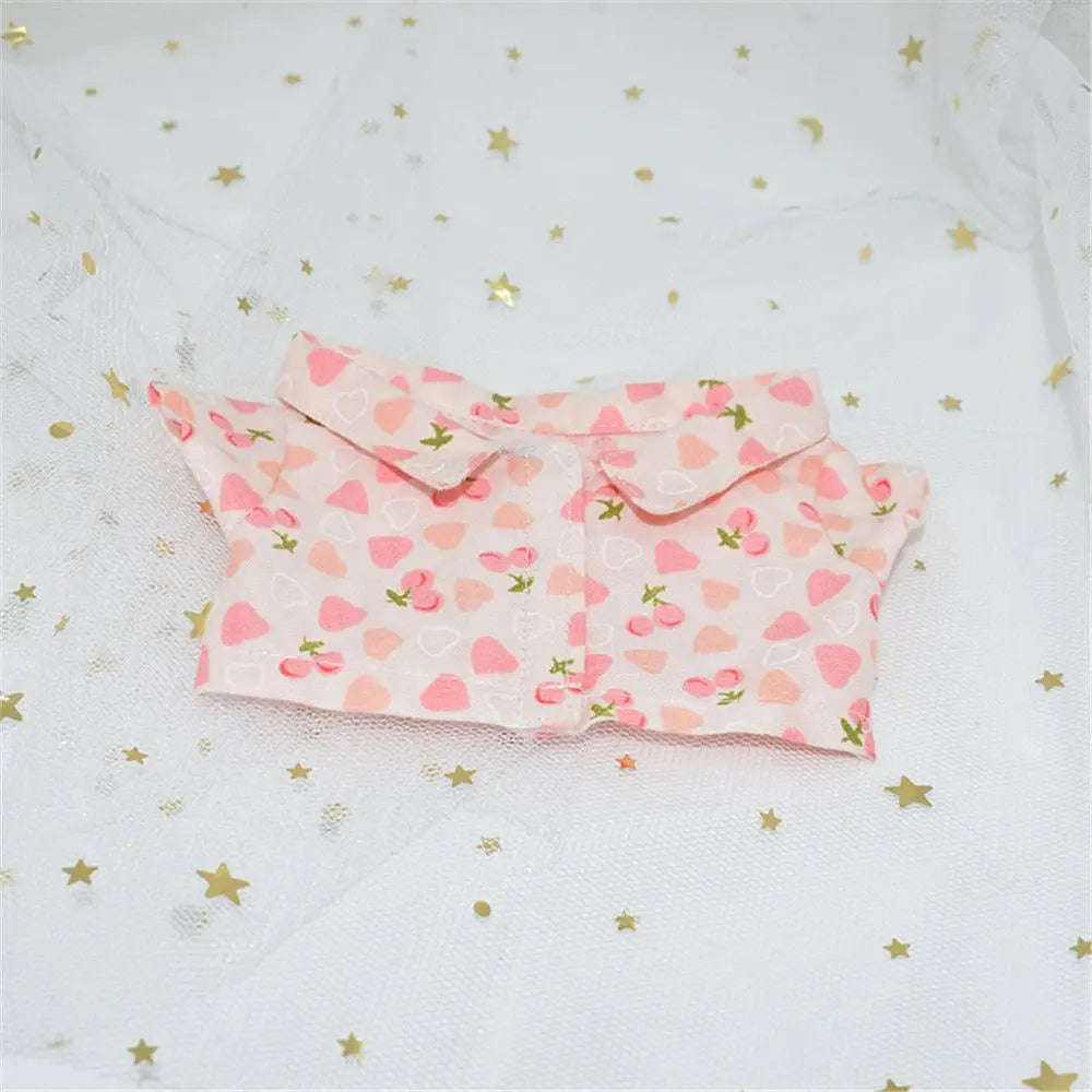 1PC Doll Shirt Pants For 20 cm Doll Clothes Black White Cute Mini Doll Clothes Dress Up Game Toys Doll Accessories Kids Gift