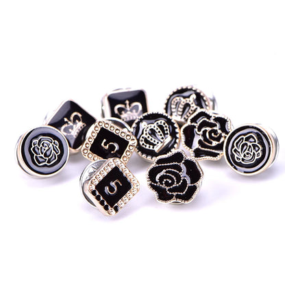 10Pcs Mini Cute Pins Button Flower Pearl Rhinestones Brooch Set Women Suit Sweater Lapel Pin Brooches Collar Badge Jewelry