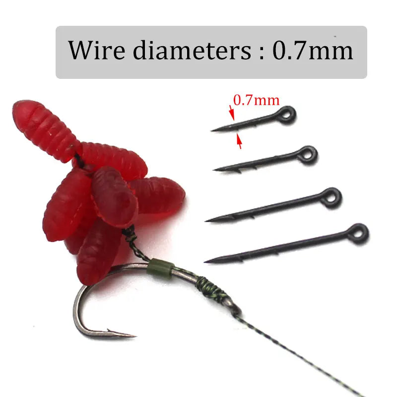 30pcs Carp Fishing Accessories Maggot Bait Spike Hair Ronnie Rig Carp Hook Bait Sting Pop Up Boilies Pin For Carp Tackle Needle