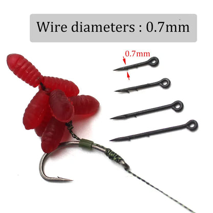 30pcs Carp Fishing Accessories Maggot Bait Spike Hair Ronnie Rig Carp Hook Bait Sting Pop Up Boilies Pin For Carp Tackle Needle