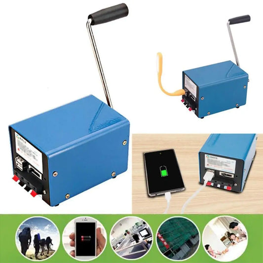 Outdoor Portable Manual Hand-cranked Generator USB Charge Electric Dynamo Power