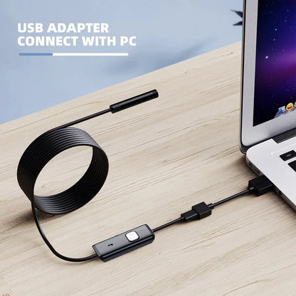 Android Endoscope Camera 7MM 5.5MM Mini Lens 3IN1 TYPE-C Micro USB 6LEDs Waterproof Inspection Borescope for Samsung Huawei PC