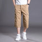 Summer Men's Baggy Multi Pocket Cargo Straight Shorts breeches Male Long Army Green Khaki Mens Loose Short Plus Size 5XL