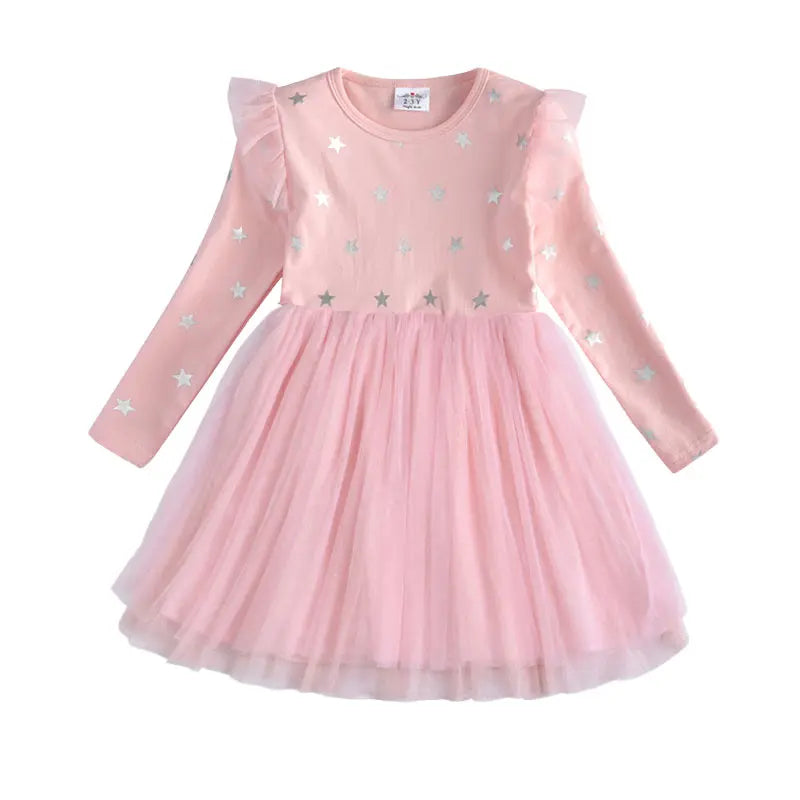 DXTON Kids Girls Dress Winter Princess Girls Party Dress Long Sleeve Baby Children's Clothing Birthday Gown Vestidos Robe Fille