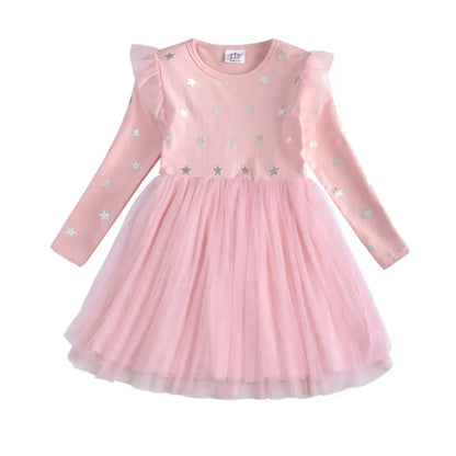 DXTON Kids Girls Dress Winter Princess Girls Party Dress Long Sleeve Baby Children's Clothing Birthday Gown Vestidos Robe Fille