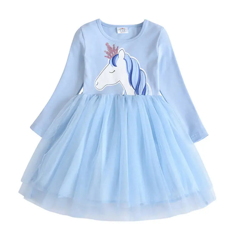 DXTON Kids Girls Dress Winter Princess Girls Party Dress Long Sleeve Baby Children's Clothing Birthday Gown Vestidos Robe Fille