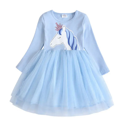 DXTON Kids Girls Dress Winter Princess Girls Party Dress Long Sleeve Baby Children's Clothing Birthday Gown Vestidos Robe Fille