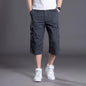 Summer Men's Baggy Multi Pocket Cargo Straight Shorts breeches Male Long Army Green Khaki Mens Loose Short Plus Size 5XL