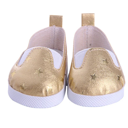 Discounts! 7.5 cm Doll Shoes For 16-18 Inch Girl/Boy Doll & New Born Baby Doll 43 cm & Our Generation Doll Clothes Accessories