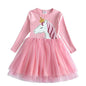 DXTON Kids Girls Dress Winter Princess Girls Party Dress Long Sleeve Baby Children's Clothing Birthday Gown Vestidos Robe Fille