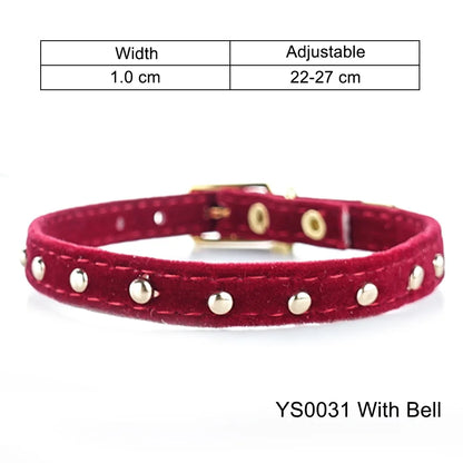 Cat Collar With Bell Safety Cat Collars Puppy Dog Collar For Cats Small Dogs Kittens Solid Pet Collar Chihuahua Products YS0032