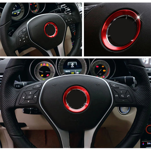 Car Steering Wheel Emblem Decoration Ring Stickers Cover For Mercedes Benz GLE CLA GLA W212 W246 W204 C117 W166 X204 Accessories