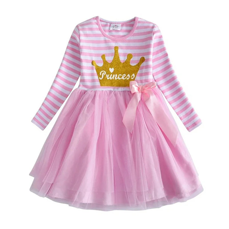 DXTON Kids Girls Dress Winter Princess Girls Party Dress Long Sleeve Baby Children's Clothing Birthday Gown Vestidos Robe Fille