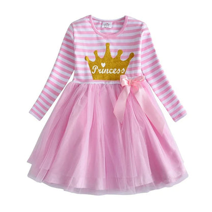 DXTON Kids Girls Dress Winter Princess Girls Party Dress Long Sleeve Baby Children's Clothing Birthday Gown Vestidos Robe Fille