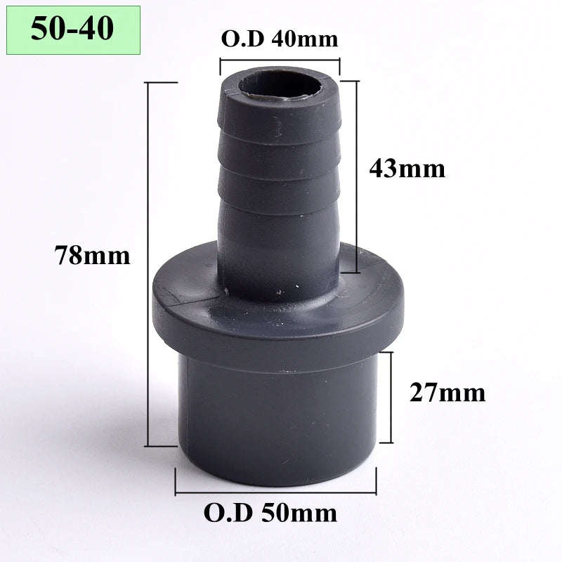 O.D 32/40/50/63-14/20/30/40/50/60mm Big Size UPVC Pagoda Connector Garden Irrigation Pipe Soft Hose Adapter Joint Accessories