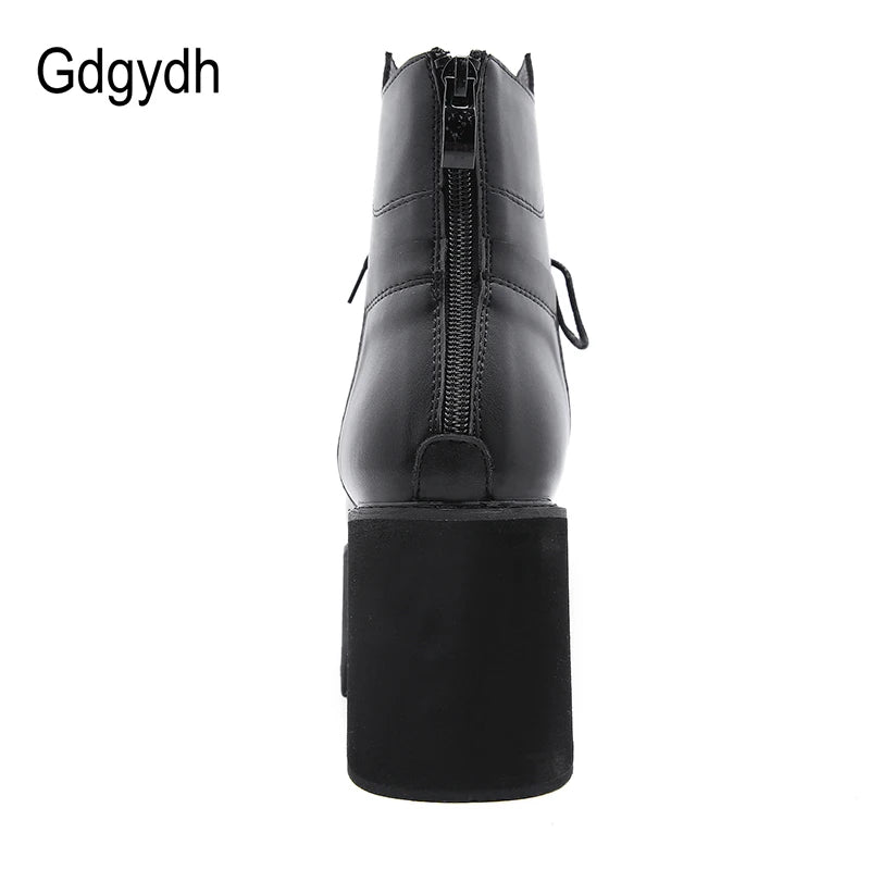 Gdgydh 2022 Wholesale Women Ankle Boots Round Toe EVA Soft Material Lace-Up Female Short Boots Thick Platform Ladies Shoes Black