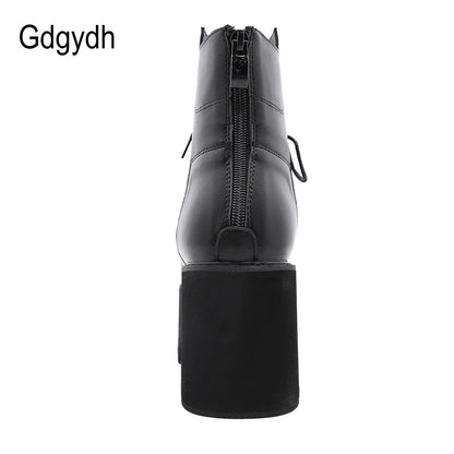 Gdgydh 2022 Wholesale Women Ankle Boots Round Toe EVA Soft Material Lace-Up Female Short Boots Thick Platform Ladies Shoes Black