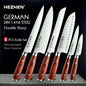 HEZHEN 1-6PC Knife Sets Carving Chef Bread Santoku Utility Paring Pakka Wood Handle  & Stainless Steel Rivet Kitchen Tool