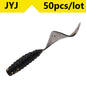 50pcs 4/5/6/8/9cm Soft Artificial Fishing Lures Swimbait Tail Grub Lures Worm Grub Lures Baits Silicone Lures Fishing Tackle