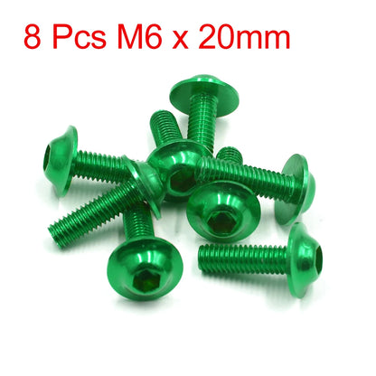 X Autohaux M6x20mm Orange Hexagon License Plates Fairing Bolts Screw Nut 6/8/15/20pcs Universal For Motorcycle Scooters