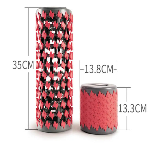 Adjustable Yoga Column ABS Massage Roller, Portable Yoga Brick for Leg, Back Muscle Axis, Relaxation, 13.3-35cm, THANKSLEE