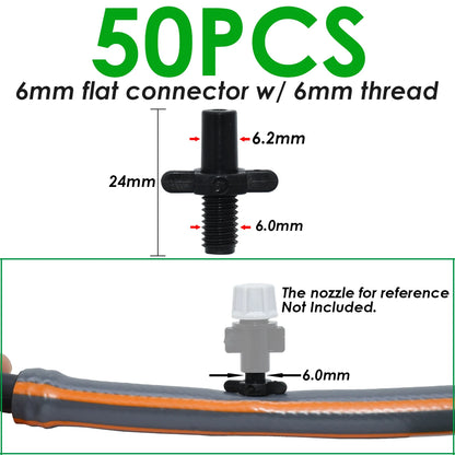 SPRYCLE 20-100PCS 1/4 Inch Connector Joint Tee Drip Irrigation Dripper Watering Garden Tools for 4mm/7mm Pipe Hose Greenhouse