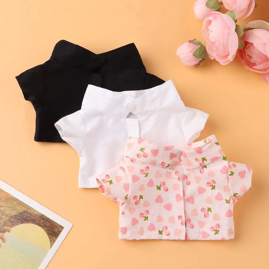 1PC Doll Shirt Pants For 20 cm Doll Clothes Black White Cute Mini Doll Clothes Dress Up Game Toys Doll Accessories Kids Gift