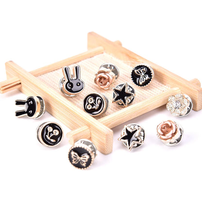 10Pcs Mini Cute Pins Button Flower Pearl Rhinestones Brooch Set Women Suit Sweater Lapel Pin Brooches Collar Badge Jewelry